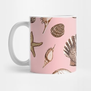 Coastal seashells on pink Mug